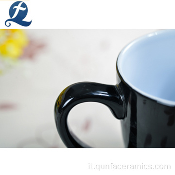 Tazze di caffè in ceramica logo personalizzate con manico